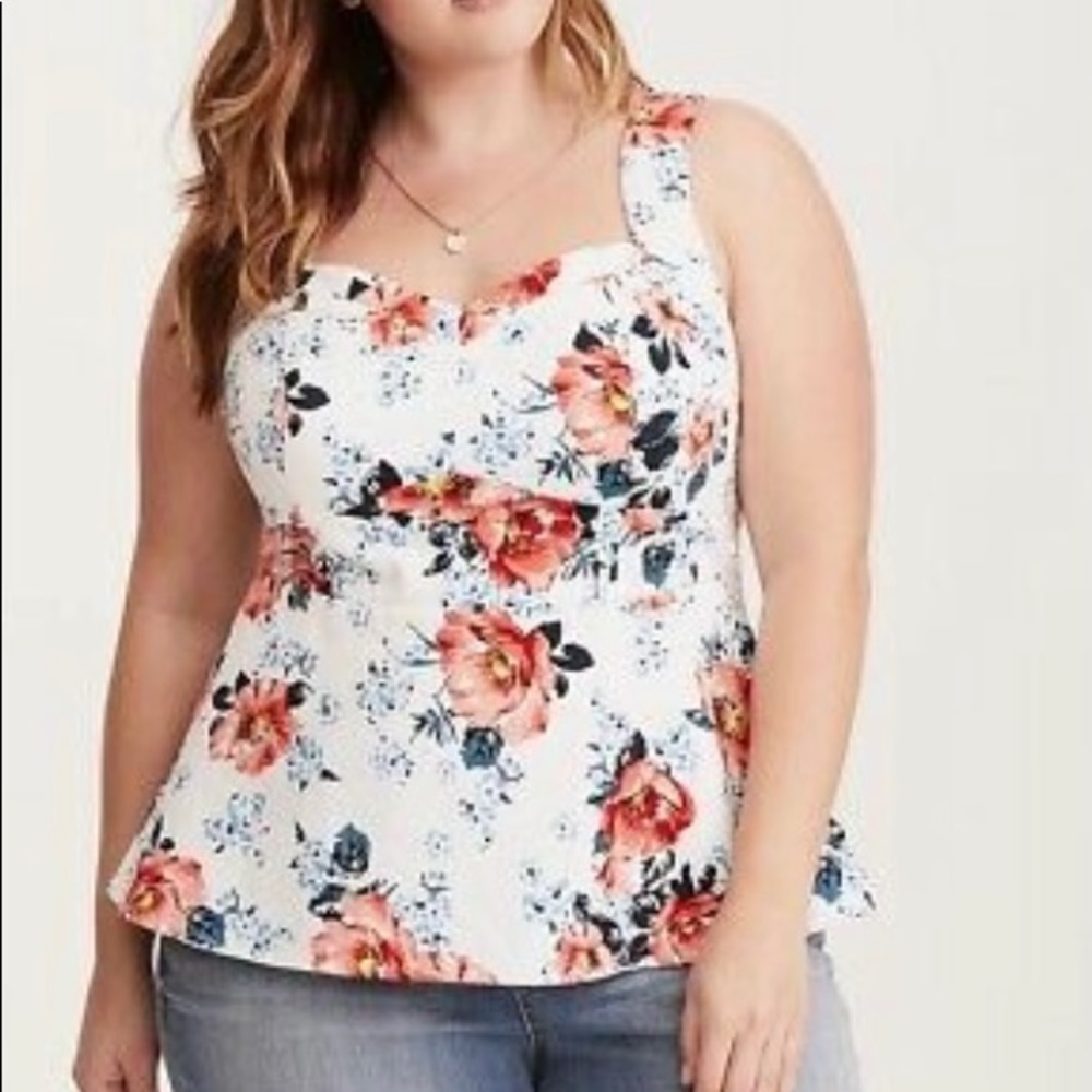 Torrid floral peplum top
